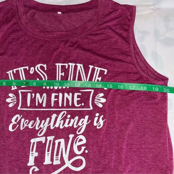 “Fine” Sleeveless Graphic Tee, XL - Picture 8 of 10